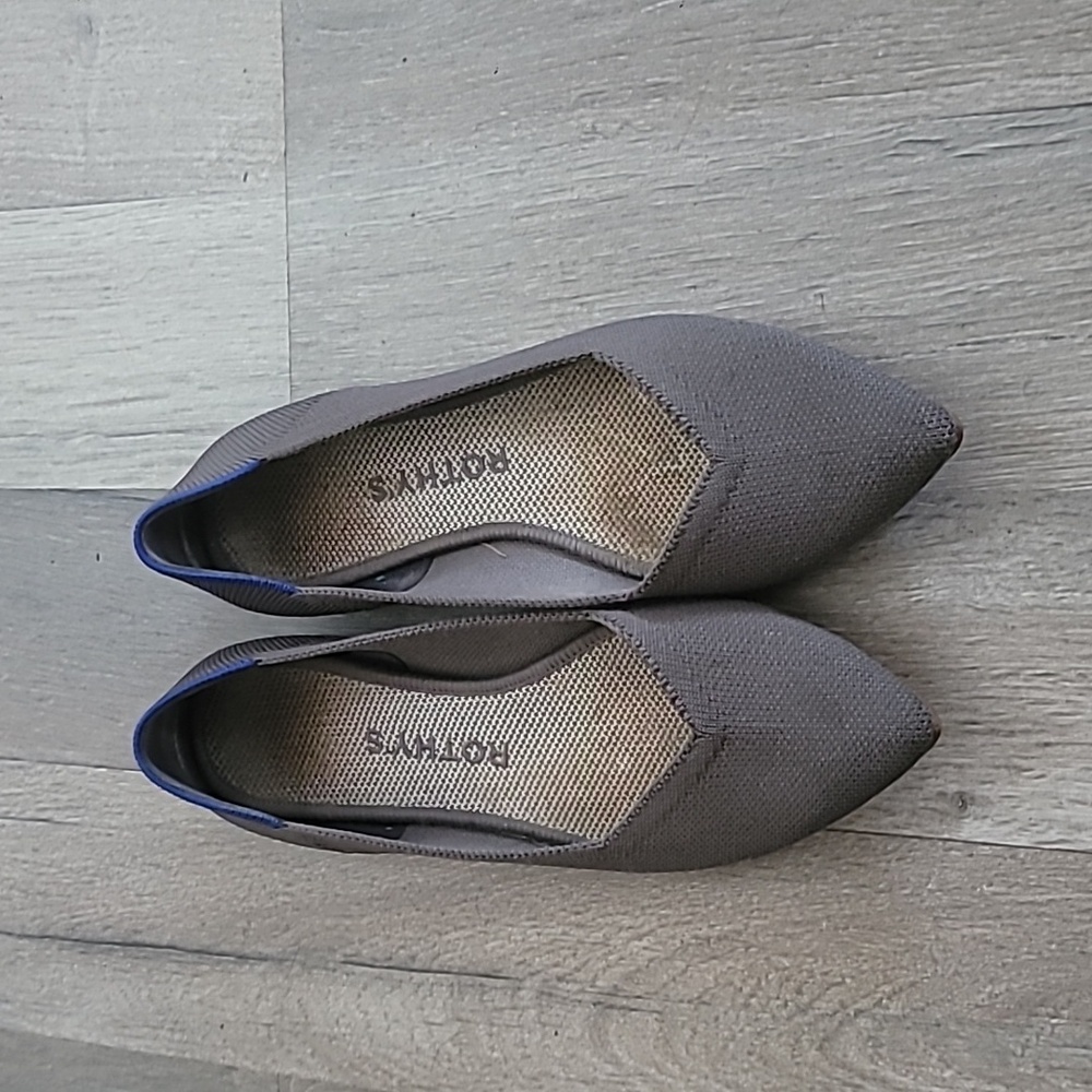 Rothy's Pointed Lounge Loafers Flats in Grey Size 6 Womens - Picture 3 of 7